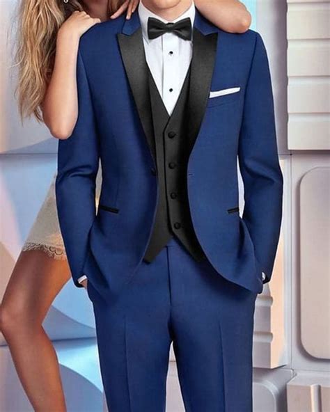 dark blue prom suit